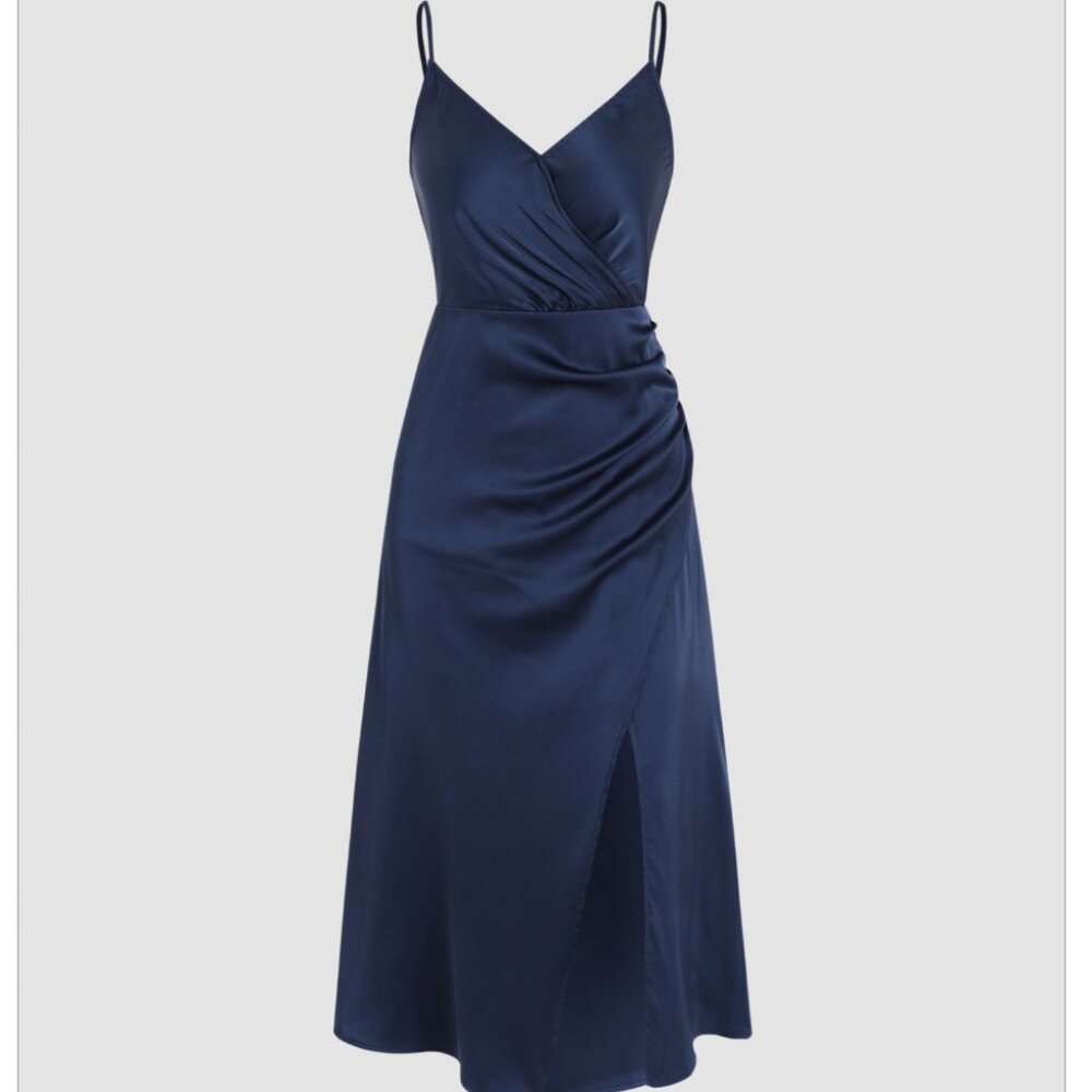 NWT Wrap Slit Midi Dress